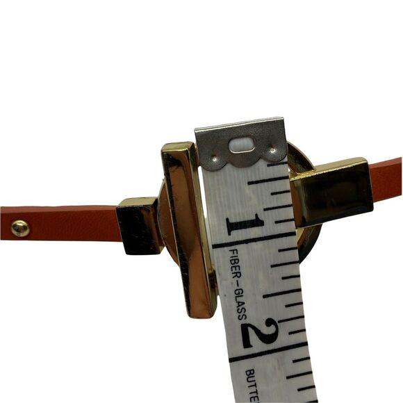 Toggle Belt Another Line Women's Orange Polyurethane Gold Stud Adjustable sz M/L - Picture 8 of 16